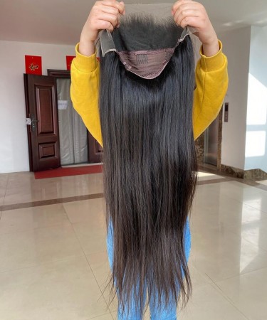 Straight Transparent Lace Frontal Wigs 150% Destiny 13x4 Transparent Lace Wigs Straight Wave Human Hair 10-30 Inches For Sale