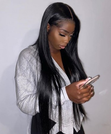 Straight Wave Human Hair Three Bundles With 2*6 Transparent Lace Closure 1 pieces /Set 2*6 Transparent Lace Closure With Three Straight Wave Human Hair Bundles