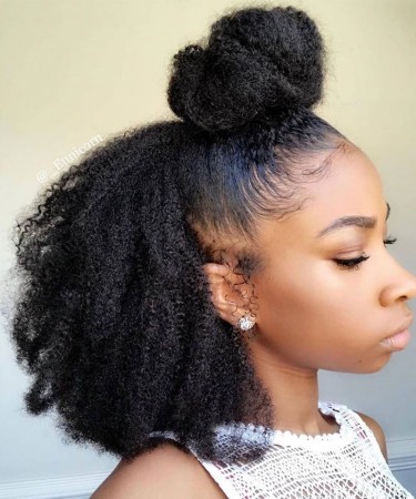 Afro Kinky Curly Human Hair Three Bundles With 5*5 Lace Closure 1 pieces /Set 5*5 Lace Closure With Three Afro Kinky Curly Human Hair Bundles