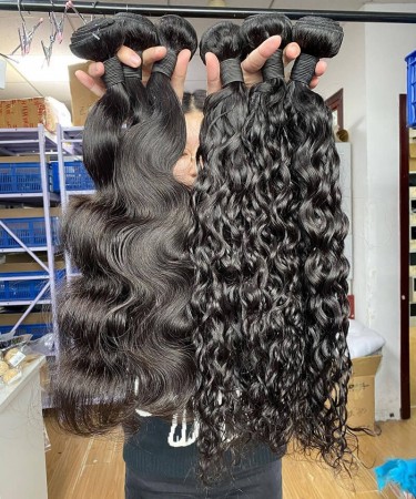 Water Wave Human Hair Three Bundles With 360 Lace Closure 1 pieces /Set 360 Lace Closure With Three Water Wave Human Hair Bundles