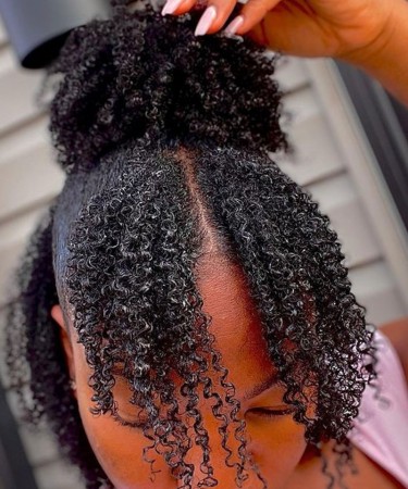 Afro Kinky Curly Human Hair Three Bundles With 2*6 Transparent Lace Closure 1 pieces /Set 2*6 Transparent Lace Closure With Three  Afro Kinky Curly Human Hair Bundles