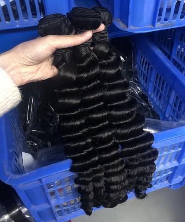 Deep Wave Human Hair Four Bundles With 2x6 Transparent Lace Closure 1 pieces /Set 2x6 Transparent Lace Closure With Four Deep Wave Human Hair Bundles