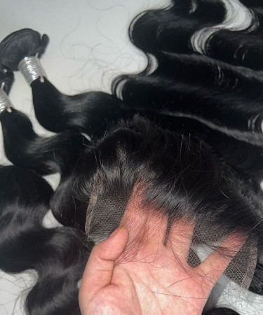 Body Wave Human Hair Three Bundles With 5*5 Lace Closure 1 pieces /Set 5*5 Lace Closure With Three Body Wave Human Hair Bundles