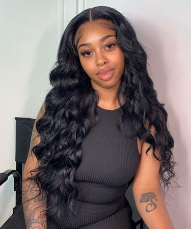 Loose Wave Human Hair Three Bundles With 2*6 Transparent Lace Closure 1 pieces /Set 2*6 Transparent Lace Closure With Three Loose Wave Human Hair Bundles