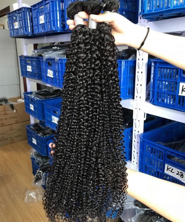 Afro Kinky Curly Human Hair Four Bundles With 13x6 Lace Closure 1 pieces /Set 13x6 Lace Closure With Four Afro Kinky Curly Human Hair Bundles