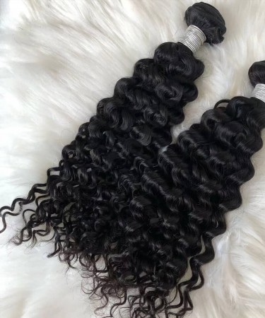 Loose Curly Human Hair Two Bundles With 360 Lace Closure 1 pieces /Set 360 Lace Closure With Two Loose Curly Human Hair Bundles