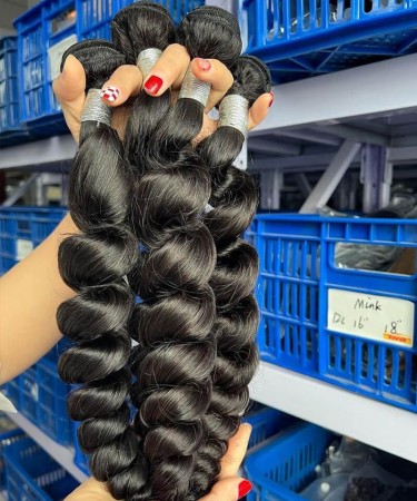 Loose Wave Human Hair Four Bundles With 13x6 Lace Closure 1 pieces /Set 13x6 Lace Closure With Four Loose Wave Human Hair Bundles