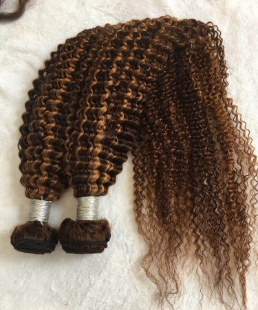 Afro Kinky Curly Human Hair Three Bundles With 2*6 HD Lace Closure 1 pieces /Set 2*6 HD Lace Closure With Three Afro Kinky Curly Human Hair Bundles
