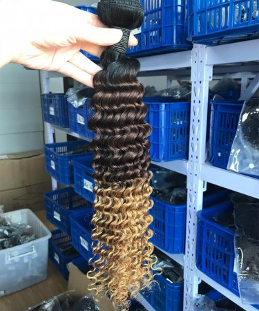 Kinky Curly Human Hair Three Bundles With 13*6 Lace Closure 1 pieces /Set 13*6 Lace Closure With Three Kinky Curly Human Hair Bundles