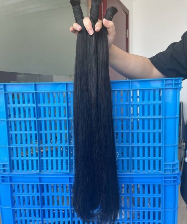 Straight Wave Human Hair Ponytails Extensions Natural Color Ponytail Straight Wave Human Hair Extensions10-30 Inches For Sale