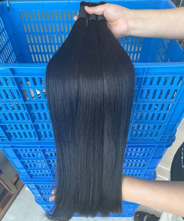 Straight Wave Double Drawn Human Hair Extensions 180% Density Double Drawn Extensions Straight Wave Human Hair 10-30 Inches For Sale