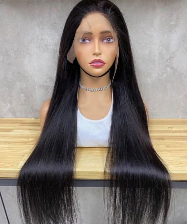Straight Wave Transparent Lace Frontal Wigs 180% Destiny 360 Transparent Lace Wigs Straight Wave Human Hair 10-30 Inches For Sale