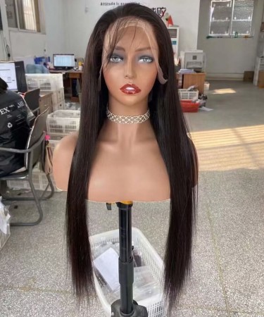 Straight Wave Human Hair Lace Closure Wigs 200% Destiny Lace Closure Straight Wave Hair Wigs Natural Color For Sale