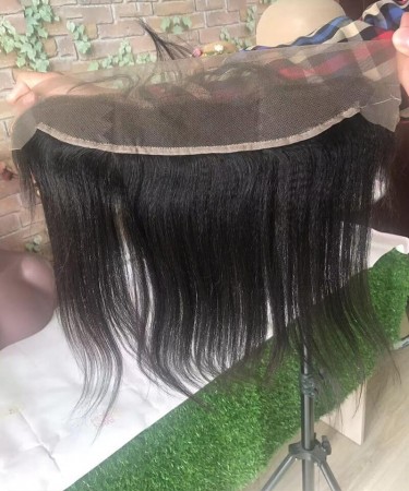 Coarse Yaki Straight Human Hair Three Bundles With 13*4 Lace Closure 1 pieces /Set 13*4 Lace Closure With Three Coarse Yaki Straight Human Hair Bundles