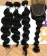 Loose Wave Human Hair Three Bundles With 4*4 Lace Closure 